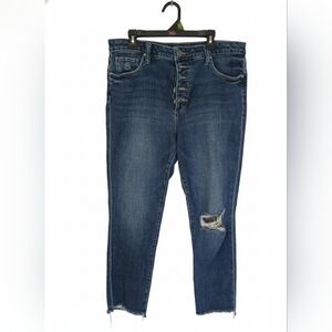 Kut from the Kloth Dark Blue Distressed Skinny Jeans